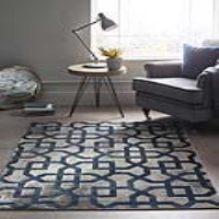 Origins Avanti Modern Woven Patterned Rug in Grey and Blue 120x70cm