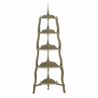 Isabella Grey and Antique White Corner Display Rack