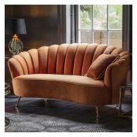 Super Cosy Living Room 2 Seating Rusty Orange Petal Design Sofa 87x151cm