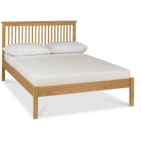 Modern Oak 4ft6 135cm Double Bed Low Foot End with Slatted Headboard