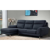 Vitalia Modern Indigo Blue Leather Corner Group Sofa Left Hand Facing 254cm