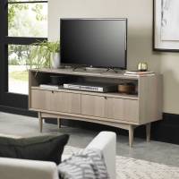 Modern TV Media Entertainment Unit Dansk Scandi Style Oak Wood 2 Drawers