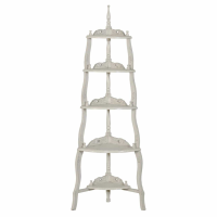 Shabby Chic French Style Antique White Corner Display Rack
