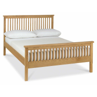 Atlanta Oak Solid Wood High Footend Bedroom Bedstead 4ft6in Double 135cm