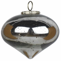 The Noel Collection Large Silver Christmas Teardrop Bauble