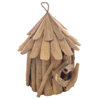 Large Bird House Hand Carved in Natural Driftwood