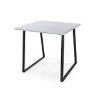 Aspen Modern Square High Gloss Grey Small 80cm Dining Table On Black Metal Legs