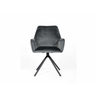 Uno Modern Style Grey Velvet Upholstered Living Room Occasional Chair 89 x 59cm