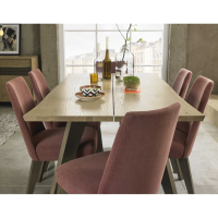 Waved Edge Aged Oak Dining Table 6 Seater Rectangular 180 x 95cm