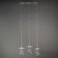 Modern Three Arm Cascading Ball Chandelier