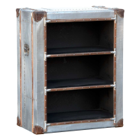 Industrial Aluminium Low Silver Trunk Style Bookcase Display Cabinet 92x73x42cm