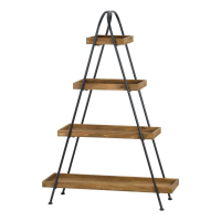 Industrial Style Metal Wood Large Display Shelf Geometric Triangular Shaped Loft