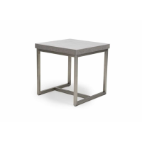 Delta Modern Style Grey Concrete And Steel Square Living Room End Table 45 x 45cm