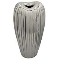 Medium Silver Ribbed Vase