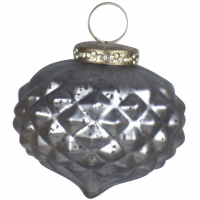 The Noel Collection Mystic Grey Comb Small Teardrop Bauble