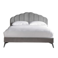 Grey Cavendish Bed Double Grey Velvet