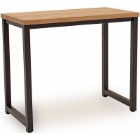 Henrik Industrial Rustic Natural Elm Kitchen Bar Table on Black Coated Steel Legs 120cm