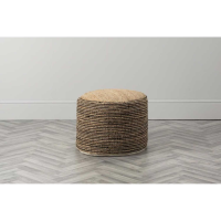 Round Natural Jute Footstool Pouffe Hand Loomed Bohemian Style