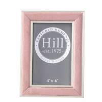 Silver Edged Pink Velvet 4X6 Photo Frame