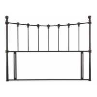 4ft Small Double Bed Black Metal Headboard French Style Black Finials