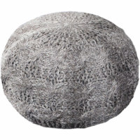 Laval Hand Knitted Round Linen Wool Pouffe
