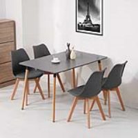 Urban Dark Grey Painted 120cm 4 Seater Small Kitchen Dining Room Table on Beech Legs