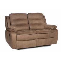 Dakota Brown Fabric Upholstery Modern Medium 2 Seater Fixed Sofa 151cm