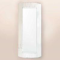 Modern Venetian Bevelled Floor Standing Mirror With Shelf