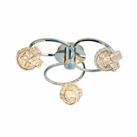 Modern Chrome Finished Clear Glass 3 Ceiling And Wall Light 16.5 x 46cm