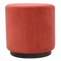 Rust Velvet Footstool With Gold Base
