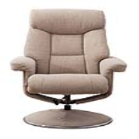 Biarritz Swivel Recliner And Footstool With Lisbon Wheat Fabric And Chrome Trim Base
