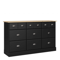 Nola 6 And 3 Drawer Chest Black And Pine