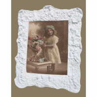 White Clay Paint Portrait Photo Frame