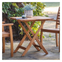 Natural Hardwood Outdoor Garden Small Square Folding Dining Table 70cm