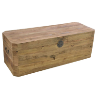 Rectangle Reclaimed Pine Storage Chest Blanket Box With 2 Compartments 130cm Wide