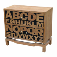 Alphabet 2 Drawer Wooden Chest of Drawers