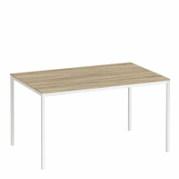 Modern Family Medium Dining Table 140cm Oak Table Top With White Painted Legs 6 Seat