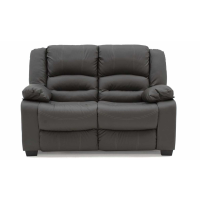 Barletta Modern Grey PU Leather Upholstery 2 Seater Fixed Sofa 153cm