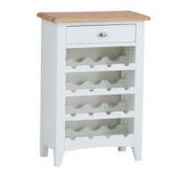 Crisp White Painted Home Accessories Wine Cabinet With 16 Bottle Holders 80x55cm