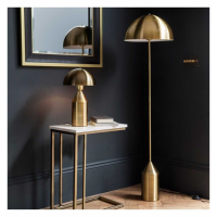 Modern Gold Metal Tall Floor Standing Lamp with Dome Head Shade 153 x 41cm