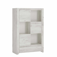 White Crafted Oak Effect 3 Door 1 Drawer Storage Cupboard 84cm x 40cm