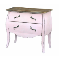 Transylvania Shabby Chic French Style Distressed Pink Wooden Chest Of 2 Drawers