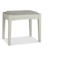 Hampstead Soft Grey Painted Bedroom Dressing Table Stool With Pebble Grey Fabric Seat Pad