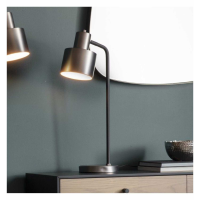 Selva Industrial Metal Disc Base Table Desk Lamp in Silver 57.5x25.8x16cm