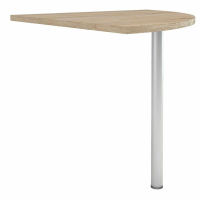 Prima Corner desk top in Oak With Silver grey steel legs