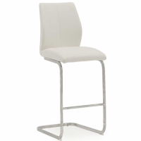 Elis White Faux Leather Kitchen Dining Room Bar Chair Chrome Cantilever Leg