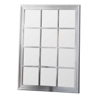 Large Antique White Painted Window Wall Mirror Multi Pane Design 130 x 95cm