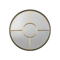 Size mm 754 Black Gold Rocca Round Mirror Gold Large