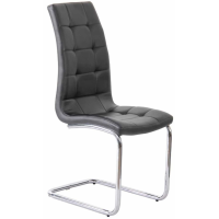 Modern Black Faux Leather Tucked Back Cantilever Dining Chair 100x43x51cm