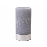 Libra Light Grey Rustica Pillar Candle 10x20cm